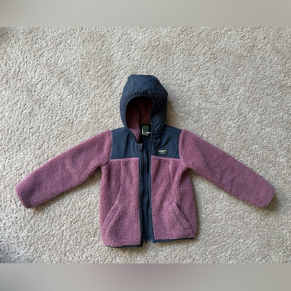 Kids LL Bean Sherpa Fleece Hooded Jacket